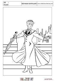 mary-poppins boyama sayfaları
